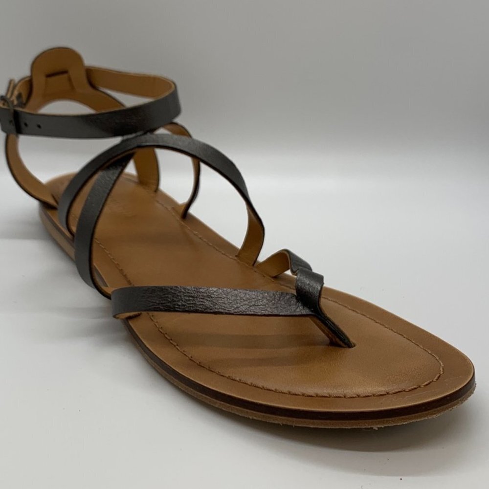 Garnet Hill Pewter Gladiator sandals 8
